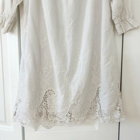 Abercrombie & Fitch White Off-Shoulder Eyelet Embroidered Dress Size Small EUC - Picture 3 of 6